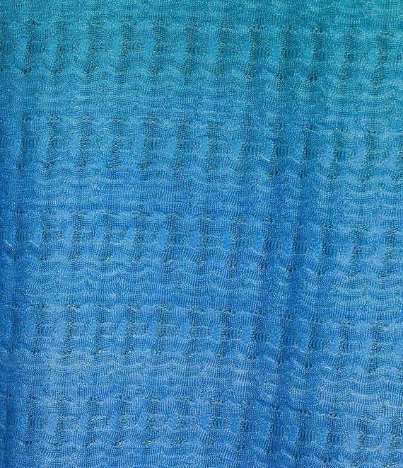 Allison Daley Petite Size Ombre 3/4 Sleeve Keyhole Neck Asymmetric Hem Knit Top Product Image