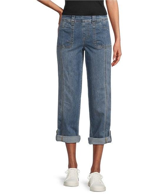 Westbound the Utility Crop Mid Rise Pull-On Denim Pants Product Image