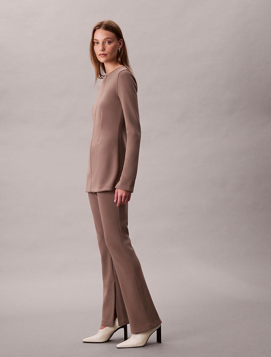 Tailored Knit Flared Pull-On Pants Product Image