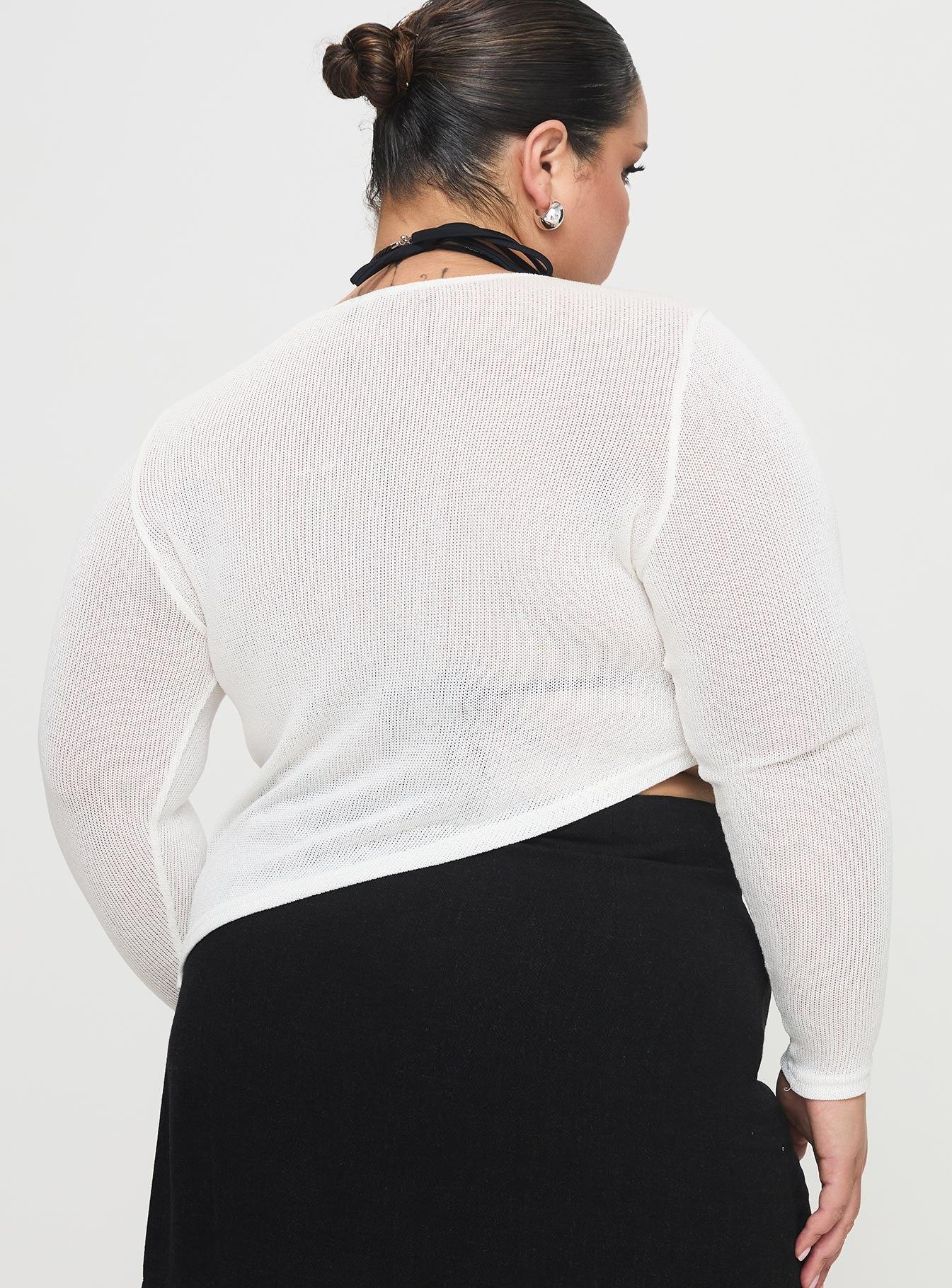 Pratt Long Sleeve Top White Curve Product Image