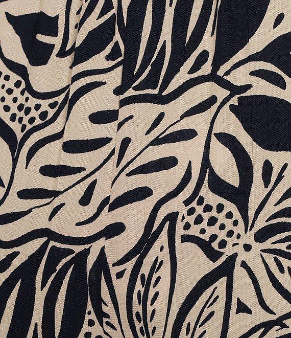 Angie Floral Print Mid Rise Elastic Waist Split Wide Leg Pants Product Image