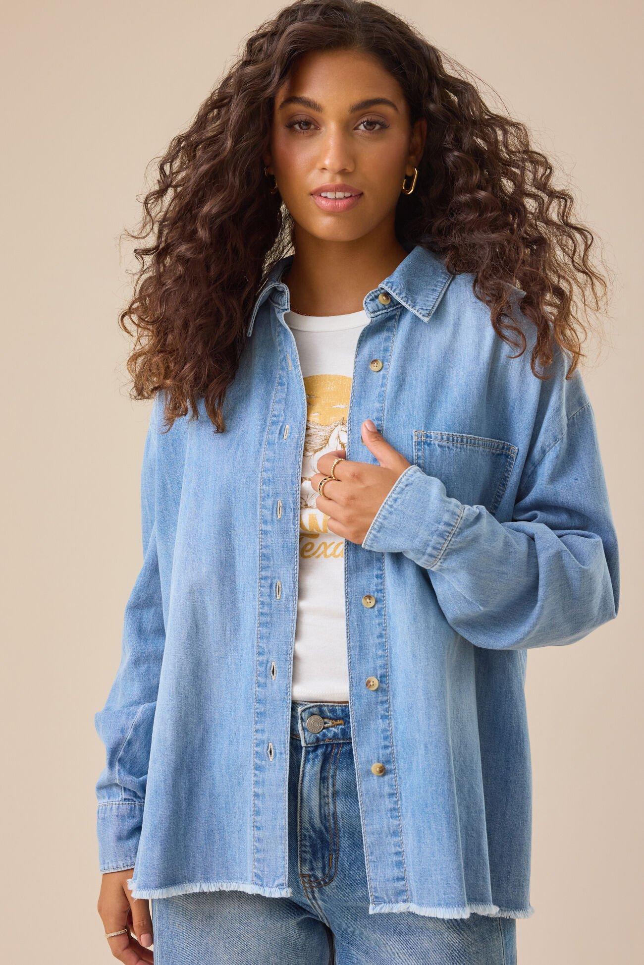 Dayna Button-Down Collared Top Product Image