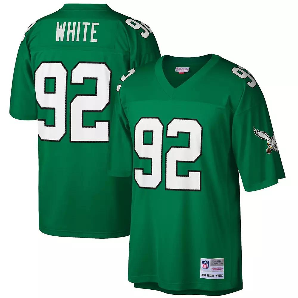 Men's Mitchell & Ness Reggie White Kelly Green Philadelphia Eagles Big & Tall 1990 Retired Player Replica Jersey,  Product Image