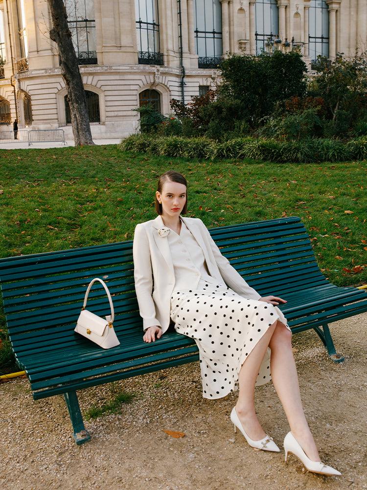 Worsted Wool One Button Women Blazer Product Image