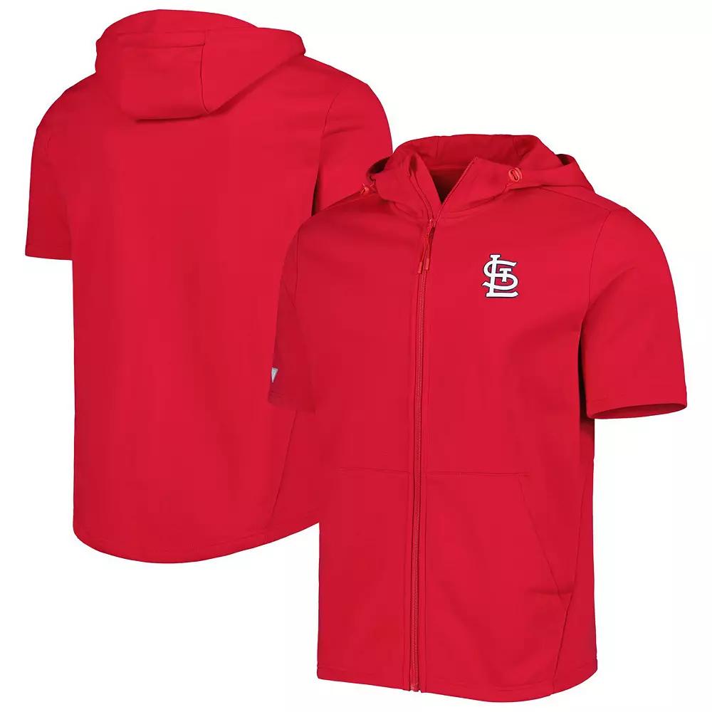 Men's Levelwear Red St. Louis Cardinals Recruit Full-Zip Short Sleeve Hoodie,  Product Image
