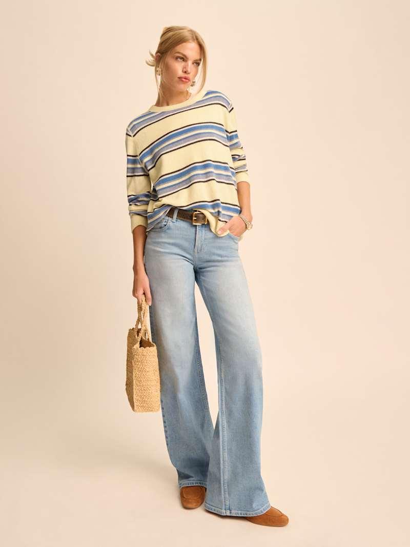 Greta Super Stretch Low Rise Wide Leg Jeans Product Image