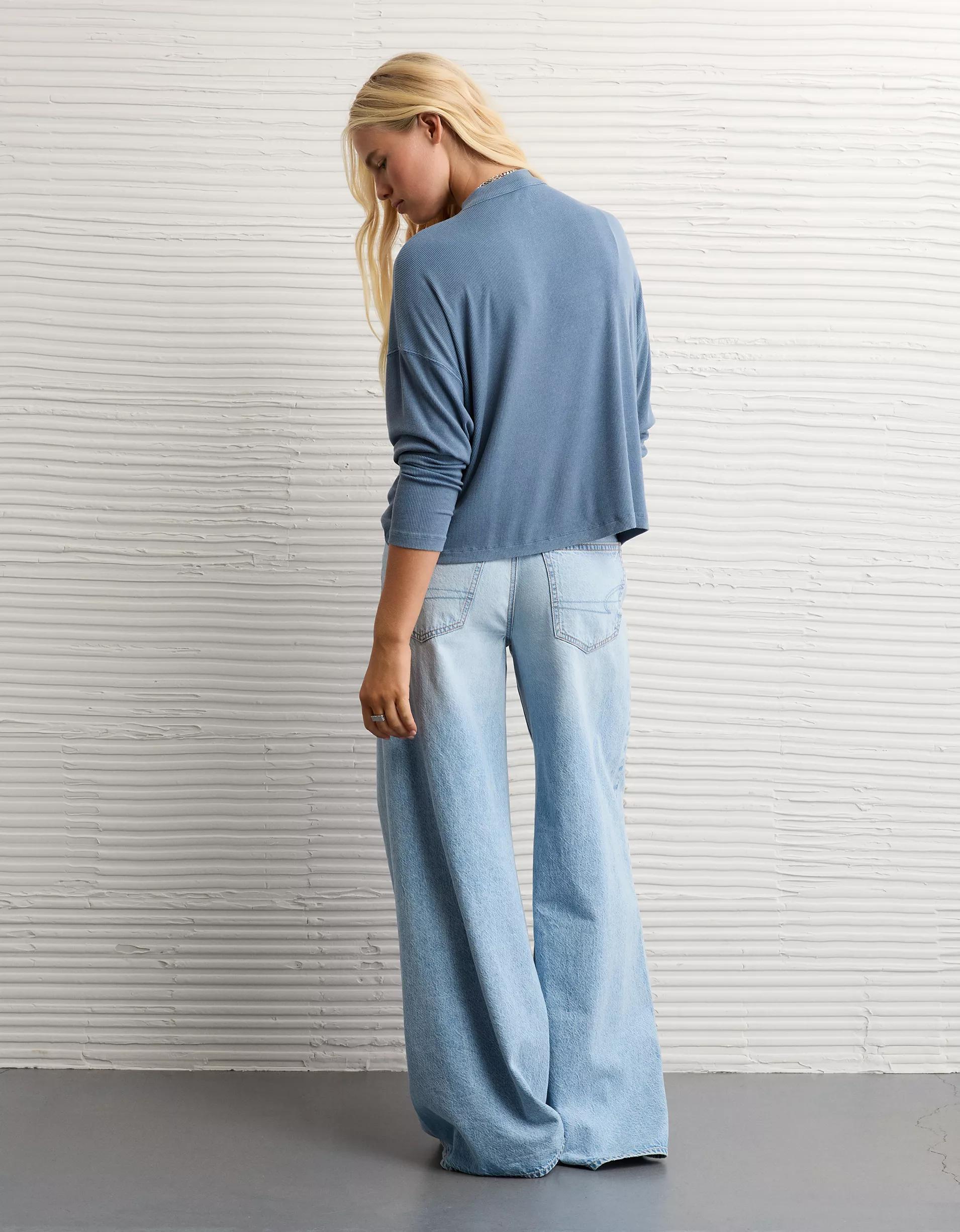 AE Soft & Sexy Long Sleeve Mockneck T-Shirt Product Image