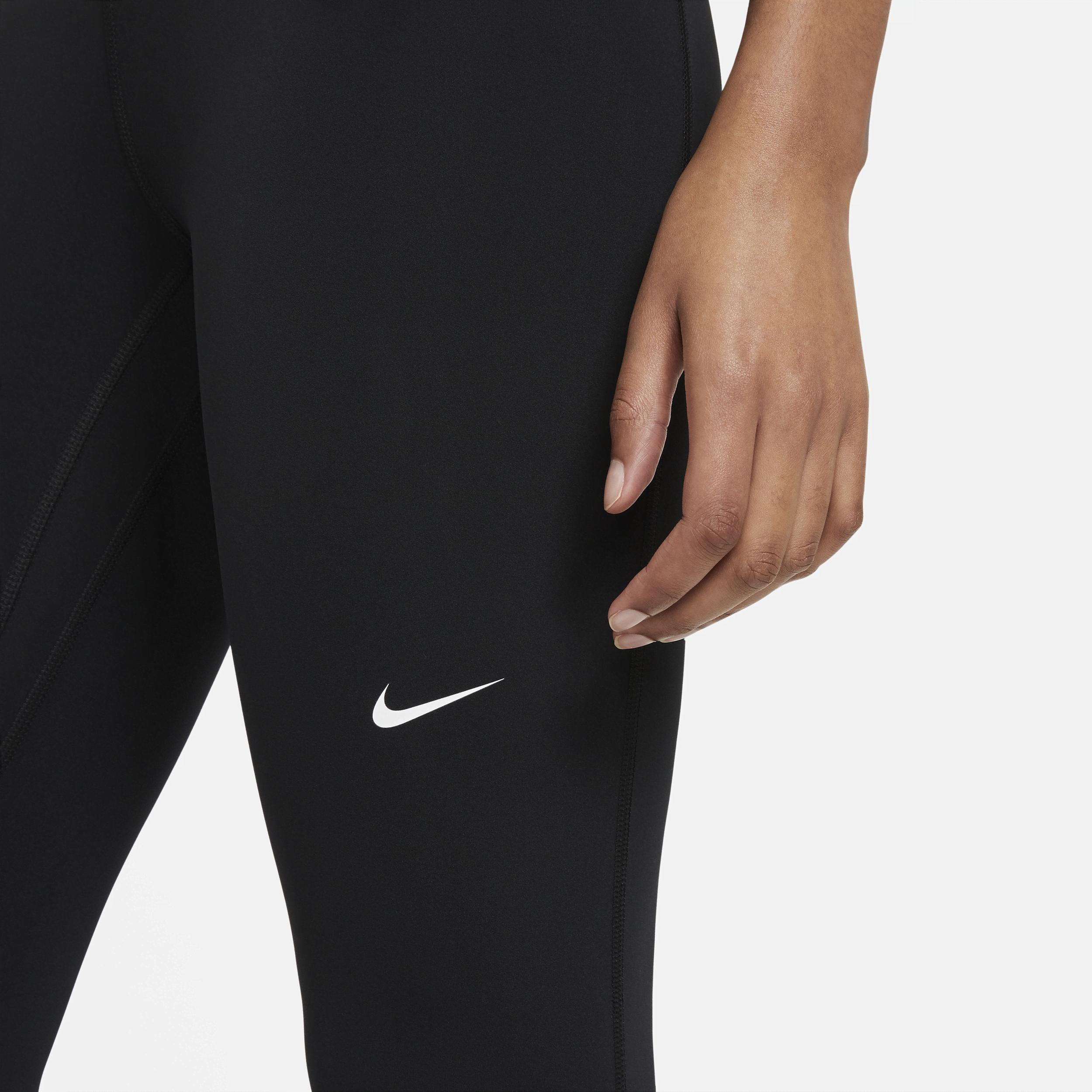 Womens Nike Pro Mid-Rise Crop Mesh-Panel Leggings (Plus Size) | DC5393-013 Product Image