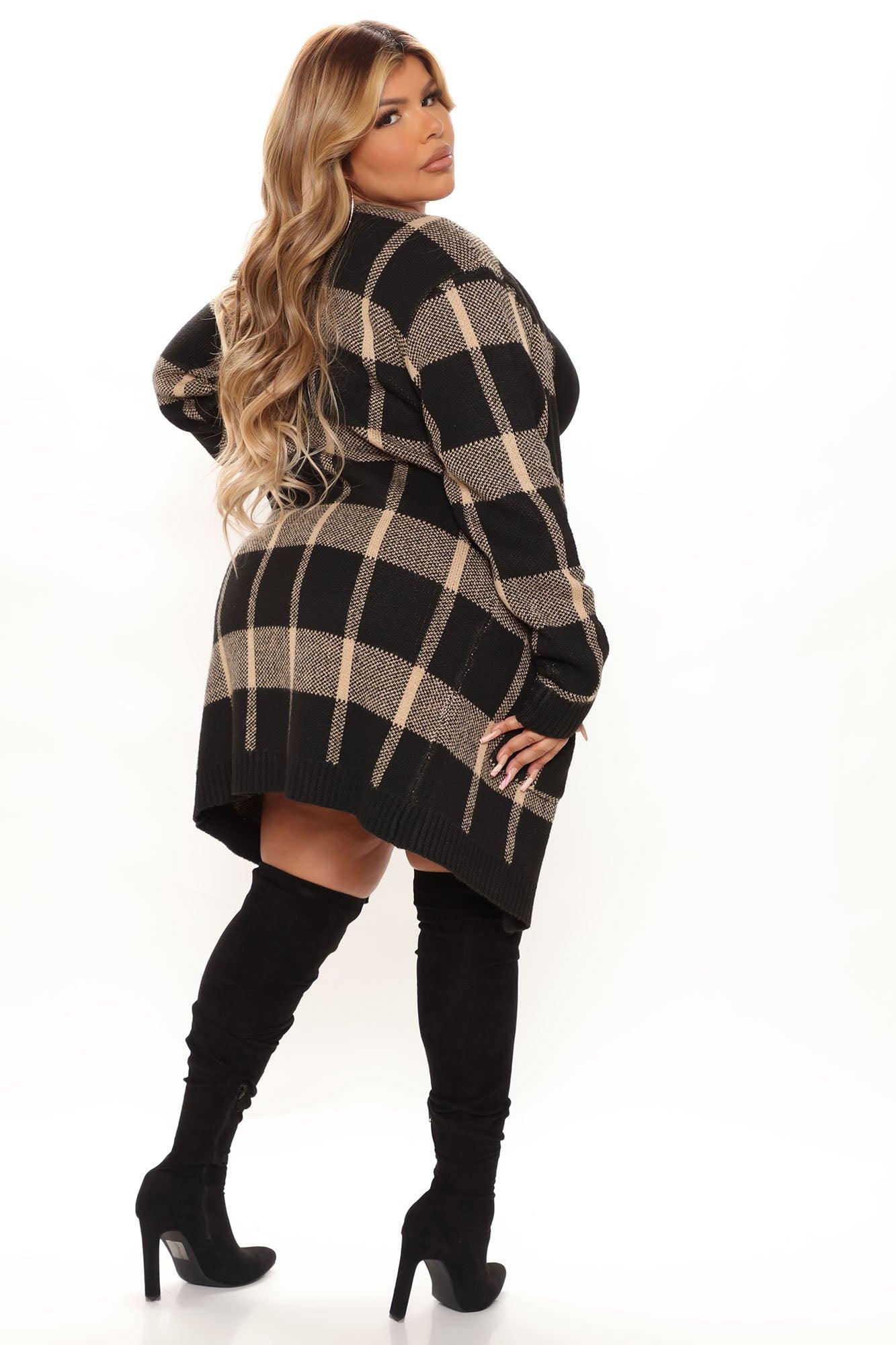 How You Plaid Me Cardigan - Taupe Product Image
