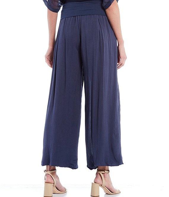 M Made in Italy Pull-On Pleated Ankle Coordinating Wide Leg Pants Product Image