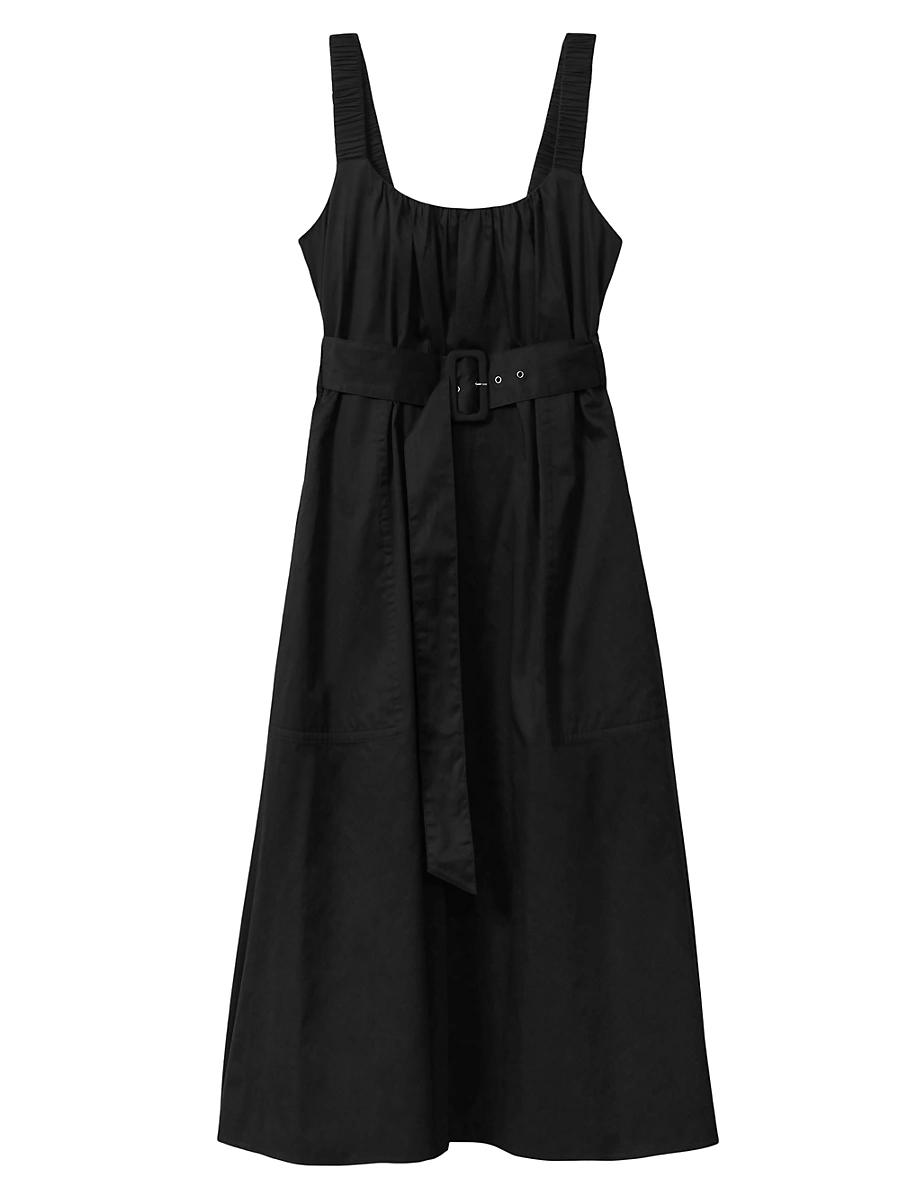 Womens Liza Poplin Belted Midi-Dress Product Image