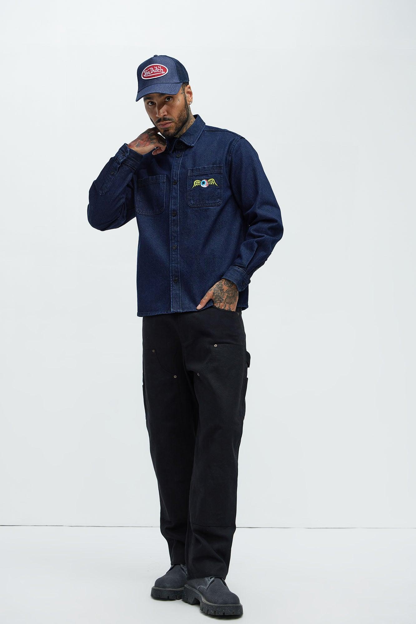 Von Dutch No Pits Long Sleeve Shirt - Dark Denim Product Image