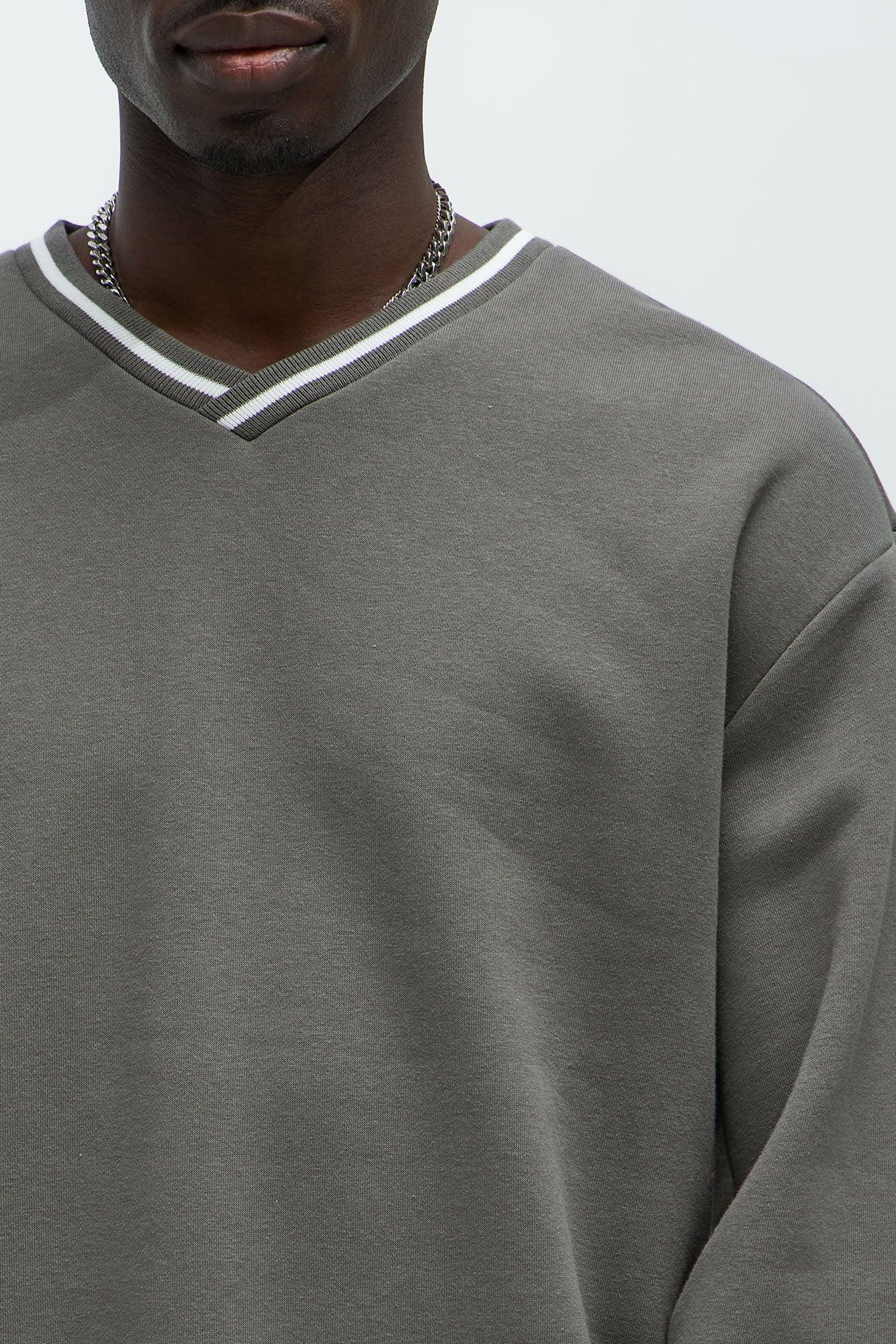 Tyson See The Signs V-Neck Sweatshirt - Grey Product Image