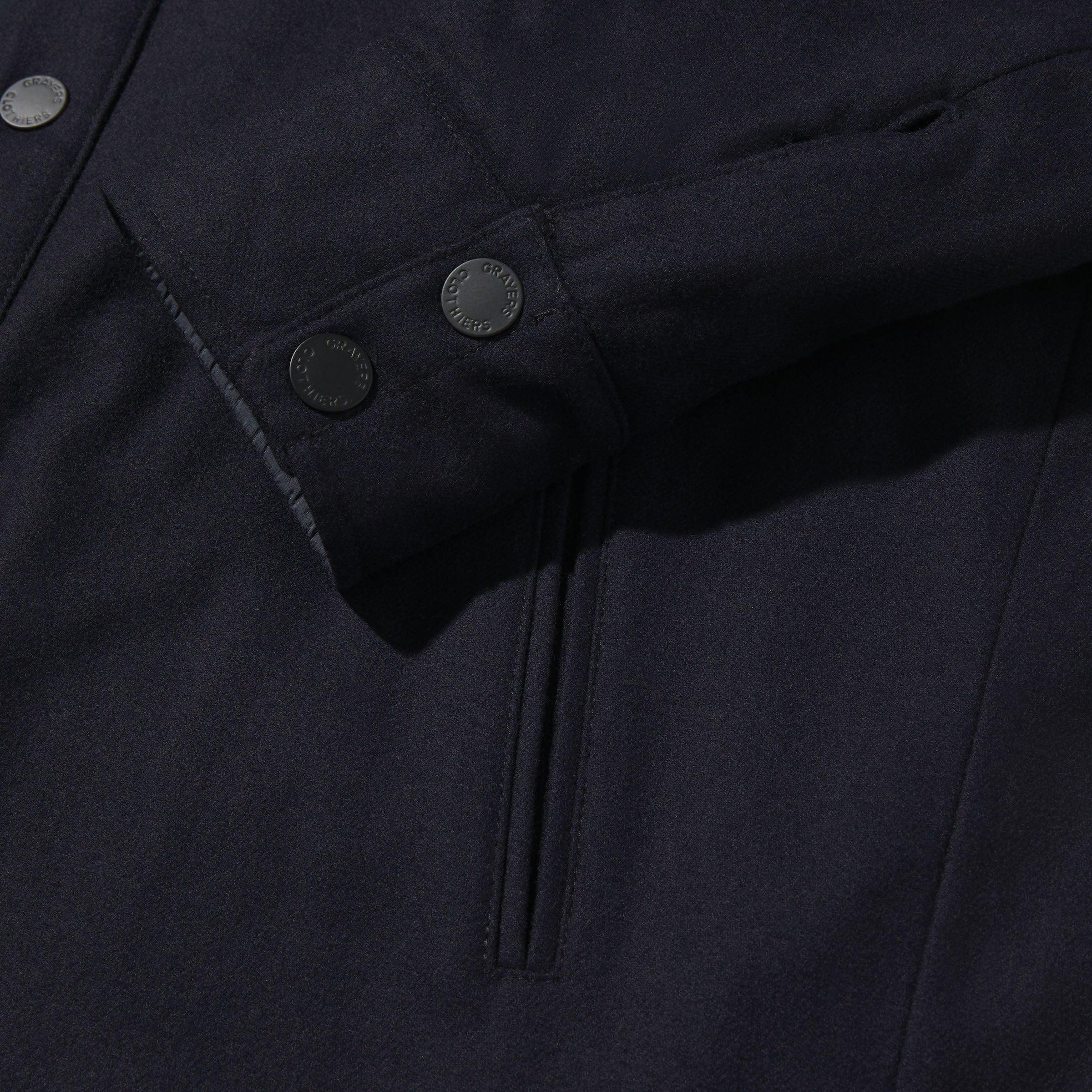 Insulated Reversible Shirt Jacket - Navy Product Image