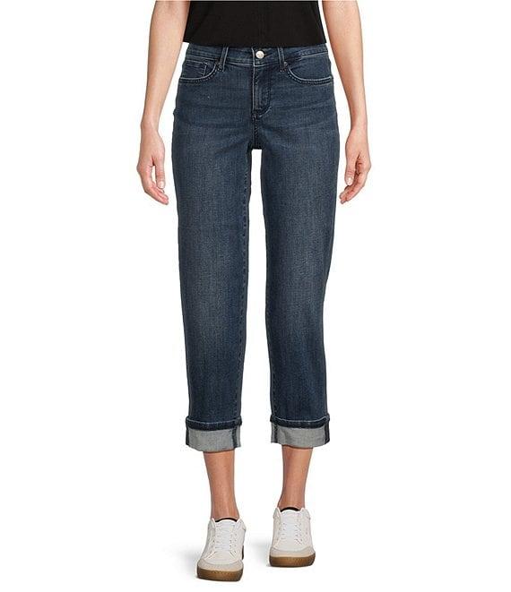 NYDJ Marilyn Cool Embrace® Stretch Denim Slim Straight Mid Rise Capri Stretch Jeans Product Image