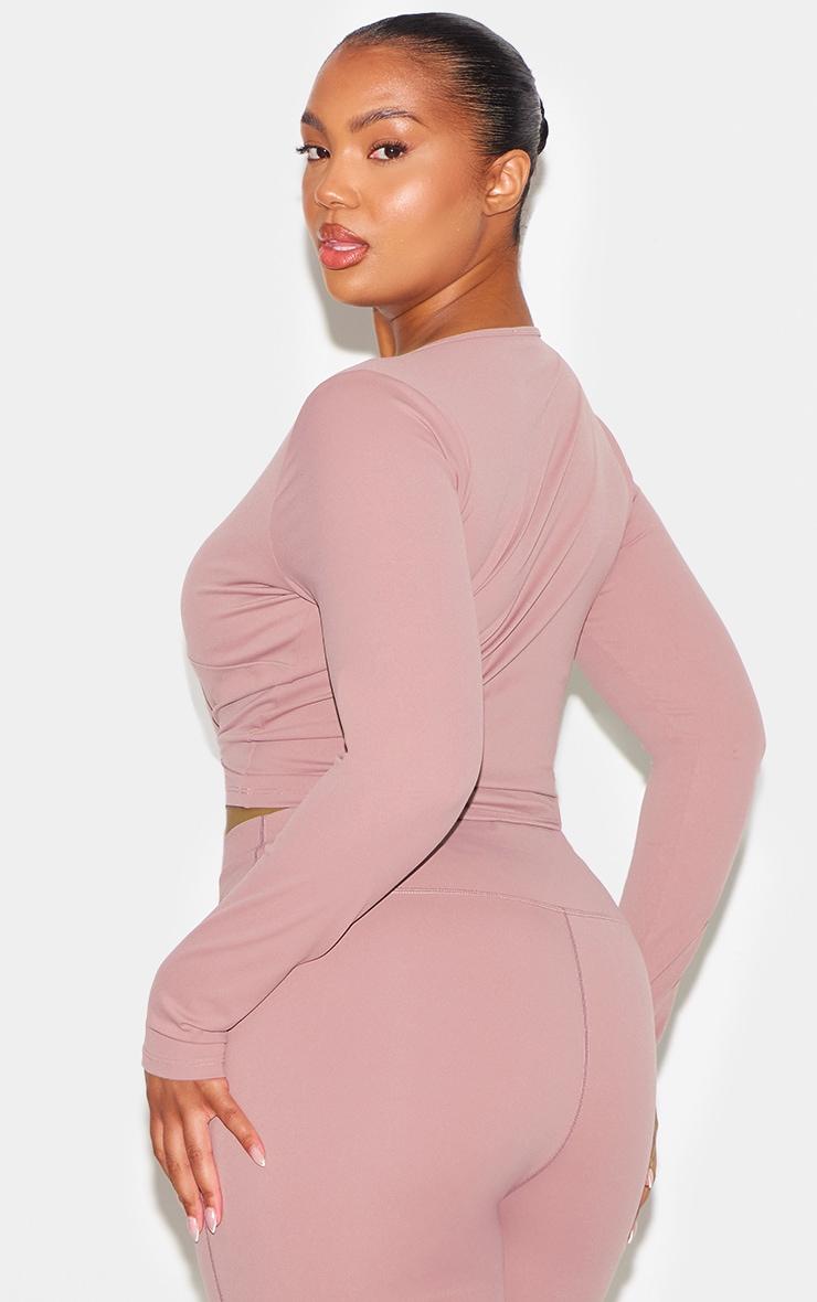 Mauve Sculpt Crossover Long Sleeve Top Product Image