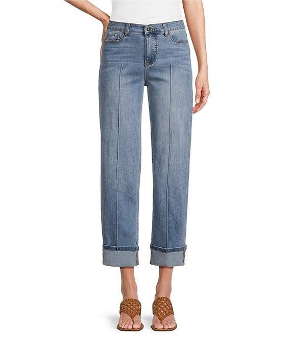 John Mark Wide Leg Folded Cuff Five Pocket Jeans Product Image