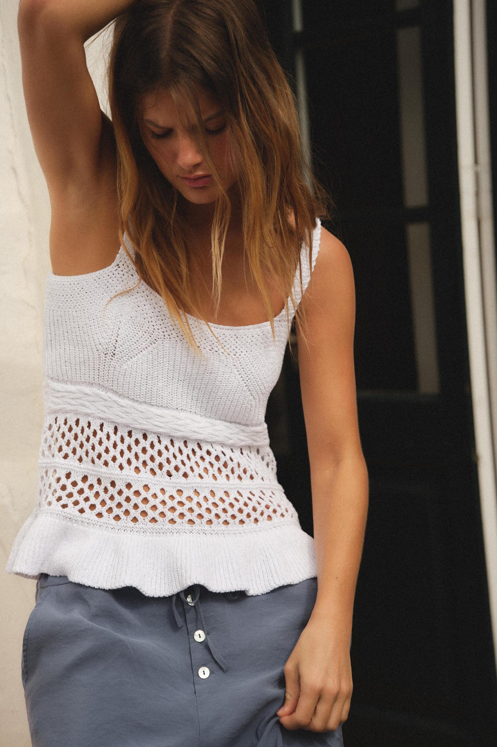 RUFFLED KNIT TOP Product Image