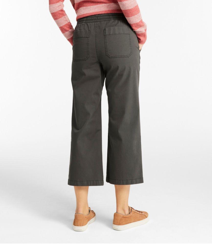 Women's Lakewashed Pull-on Chinos, Mid-Rise Wide-Leg Crop Product Image