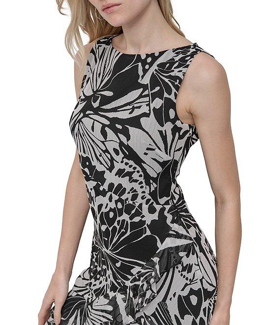 DKNY by Donna Karan Sleeveless Ruffle Hem Shift Dress Product Image
