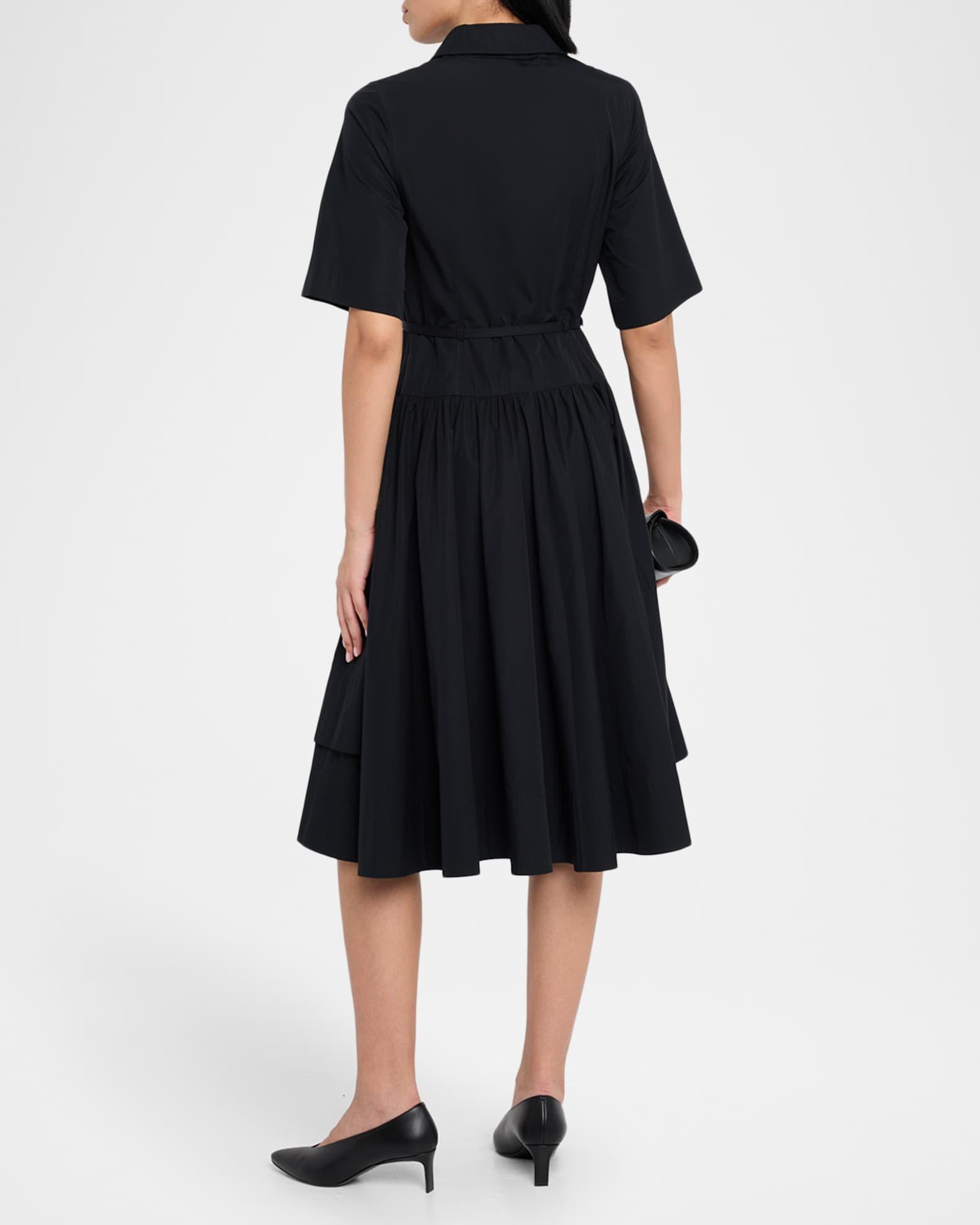 Short-Sleeve Belted A-line Dress Product Image