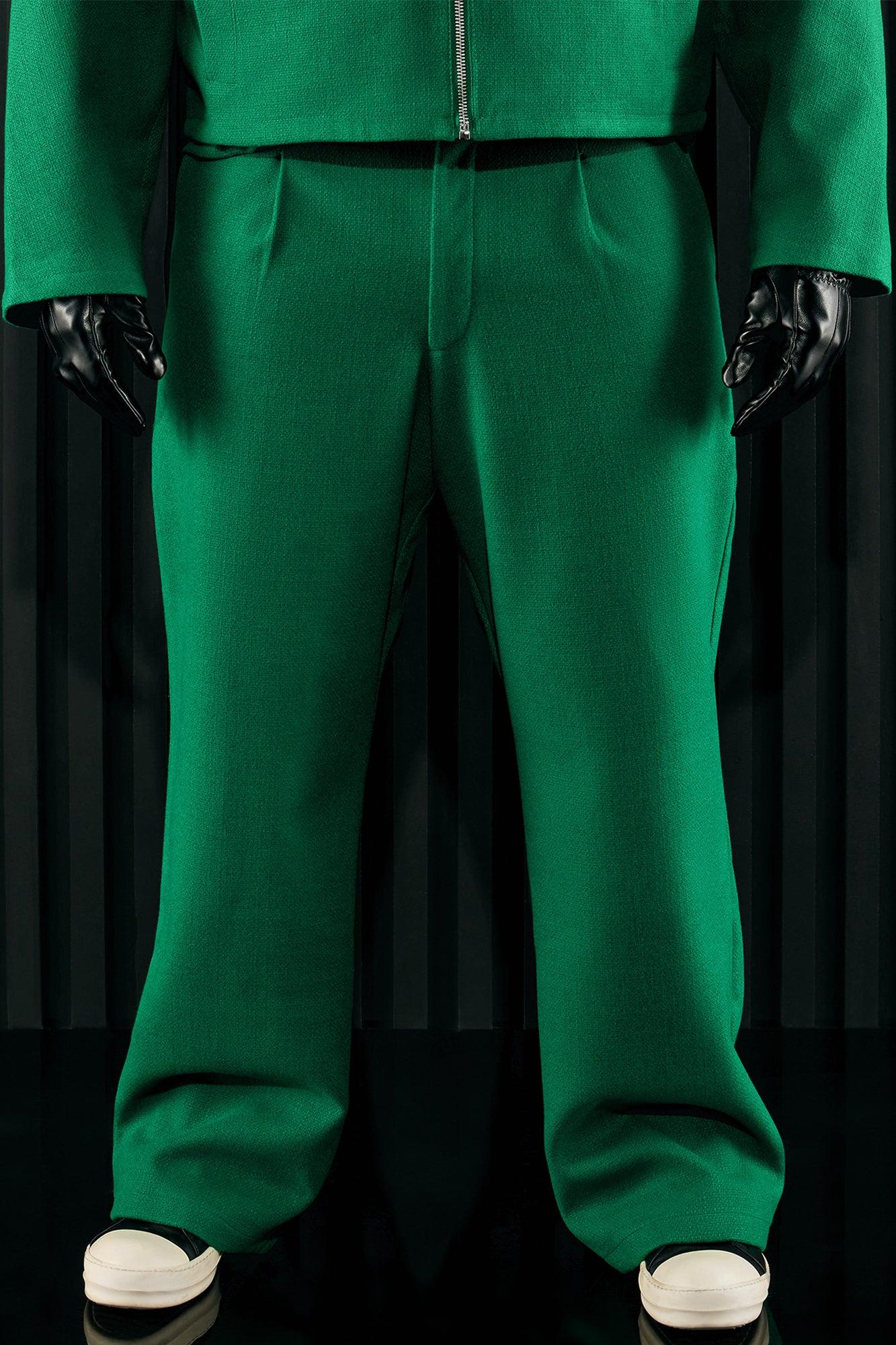 Wilder Textured Weave Cropped Jacket - Green Product Image