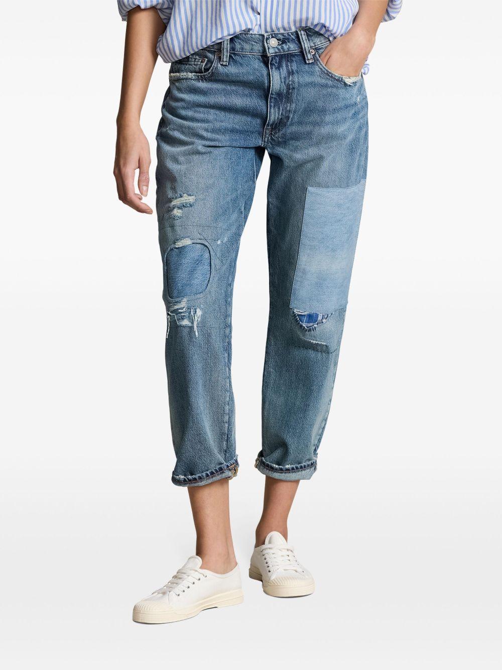 patchwork high-rise jeans Product Image