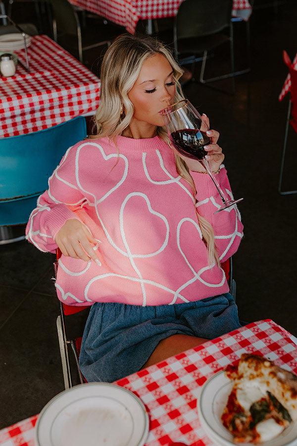 Candy Hearts Embroidered Knit Sweater Product Image