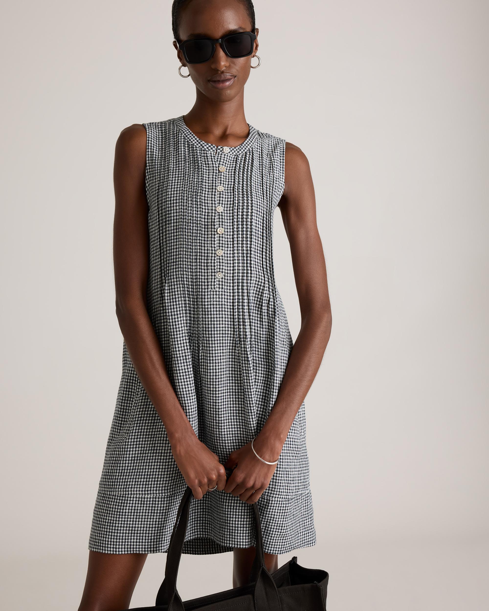 Quince | Women's 100% European Linen Sleeveless Swing Dress Size XS Product Image