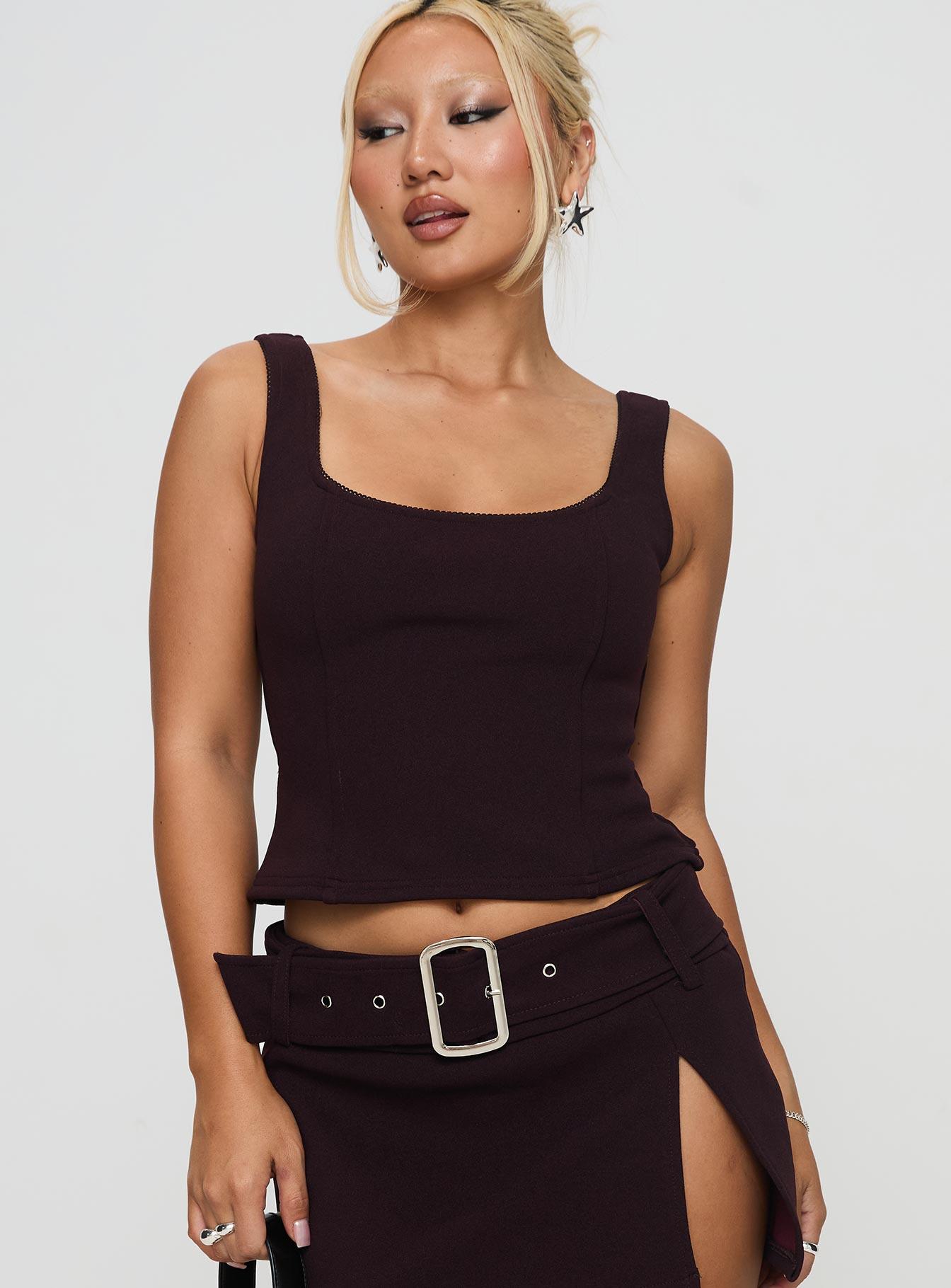 Evonne Corset Top Wine Product Image