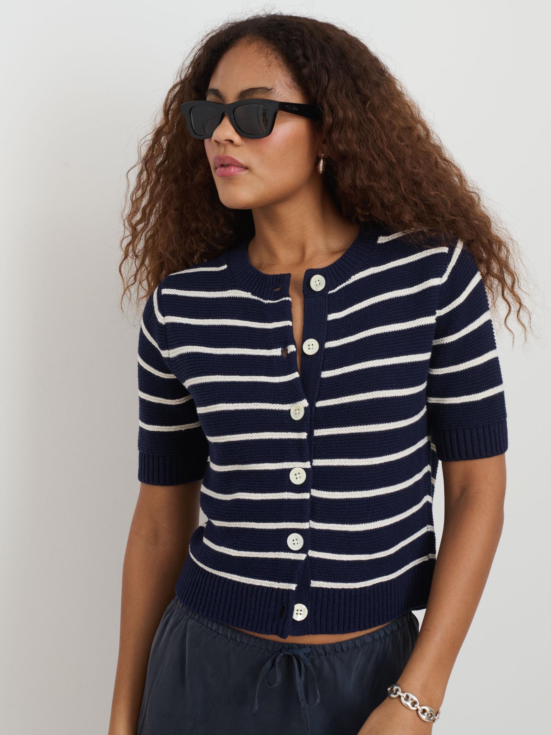 Elle Striped Sweater in Cotton Linen Product Image