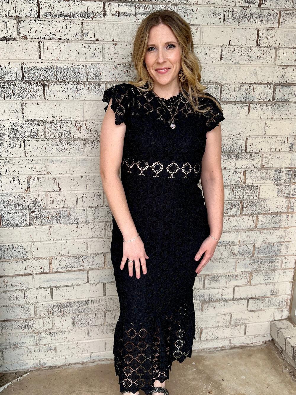 The Lace Eyelet Dress-2 Colors* Product Image