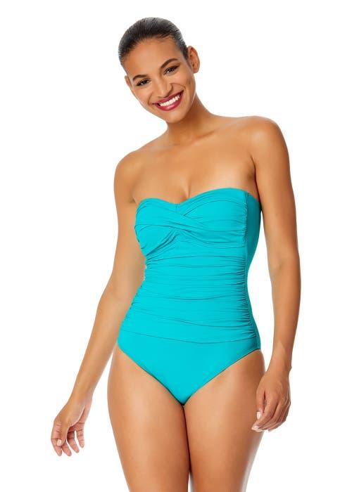 Anne Cole Women's Twist Front Shirred One Piece Swimsuit Product Image