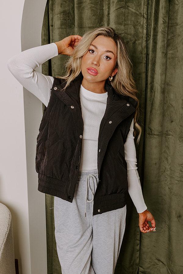 Mountain Breeze Puffer Vest in Black Product Image