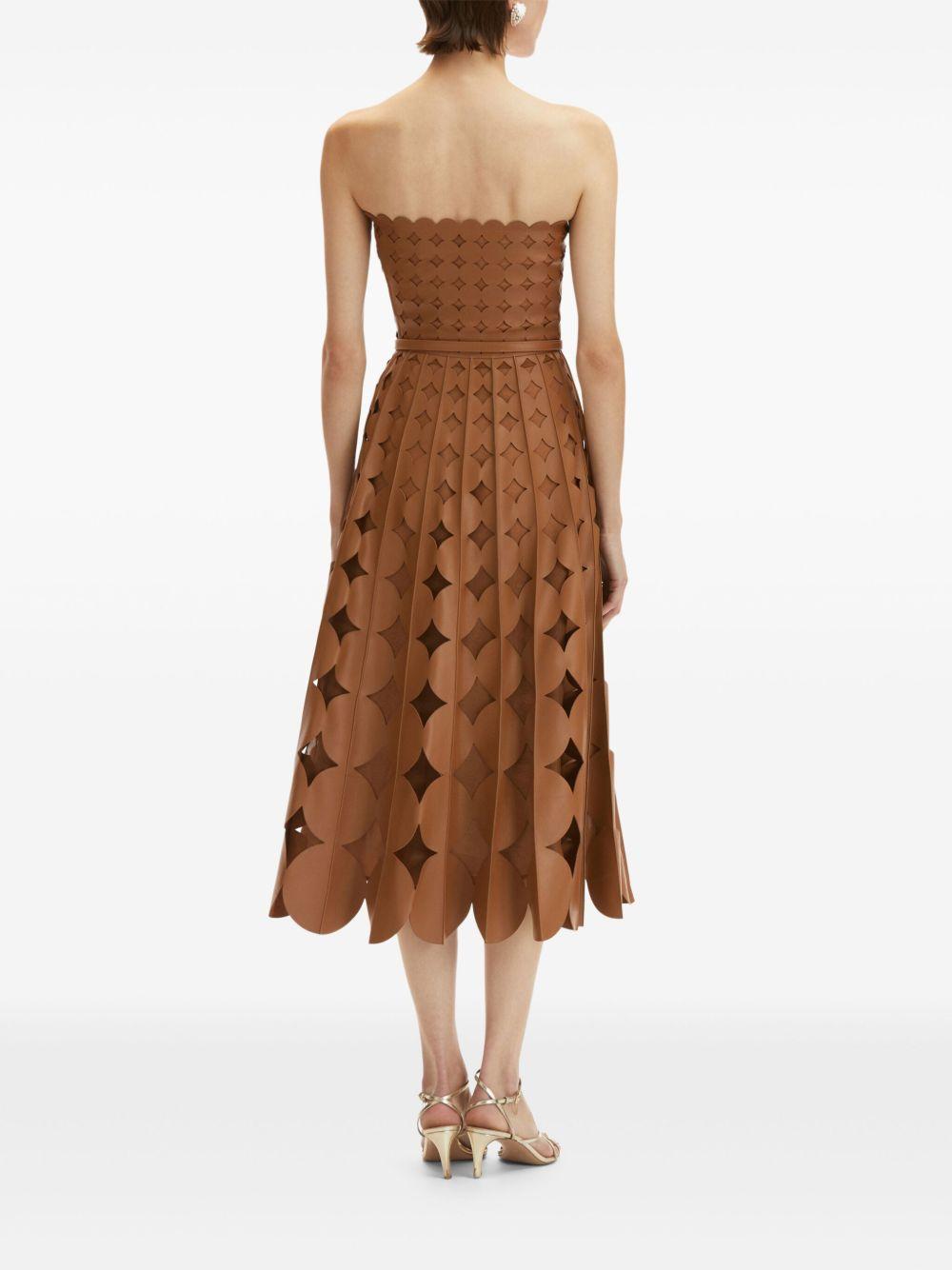 cut-out leather midi dress Product Image