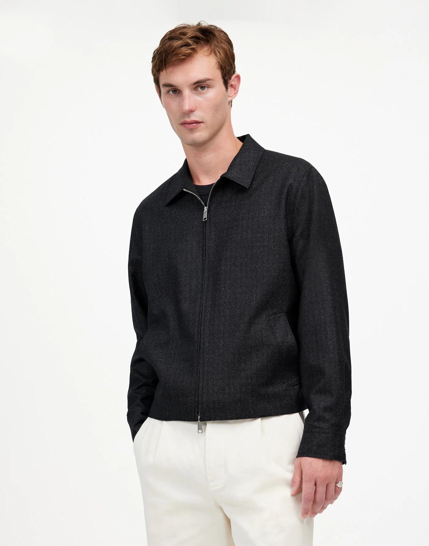 Wool Zip-Front Jacket in Italian Fabric Product Image