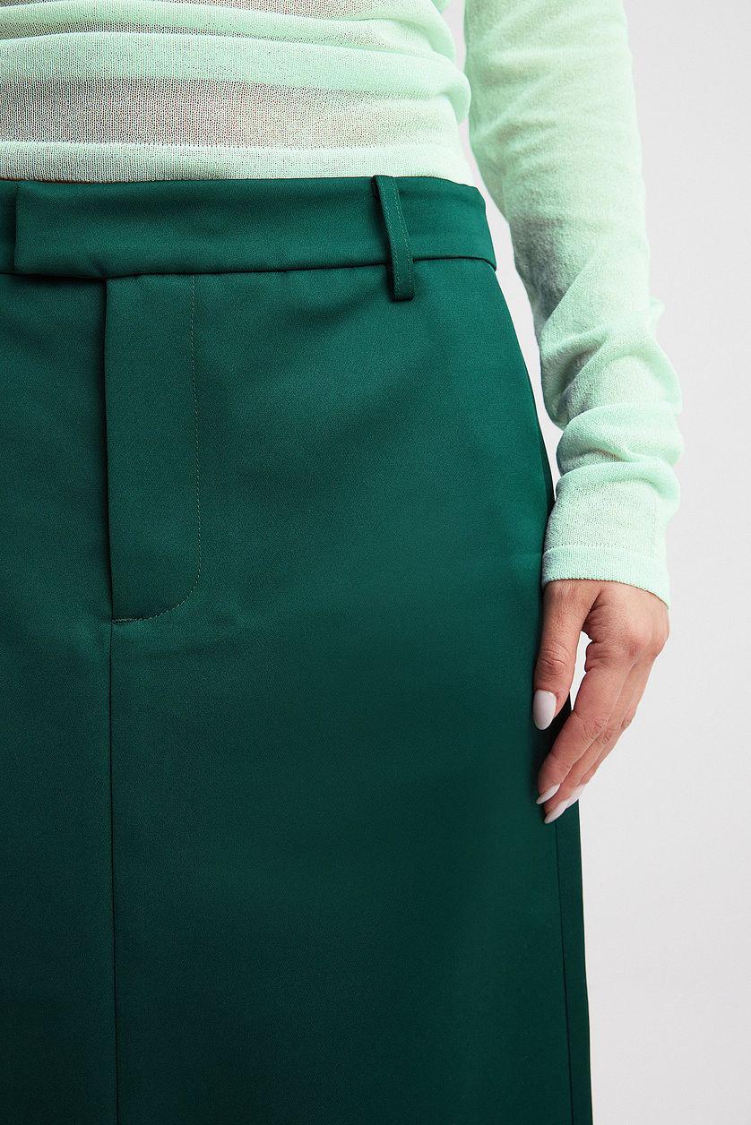 Satin Straight Maxi Skirt Product Image