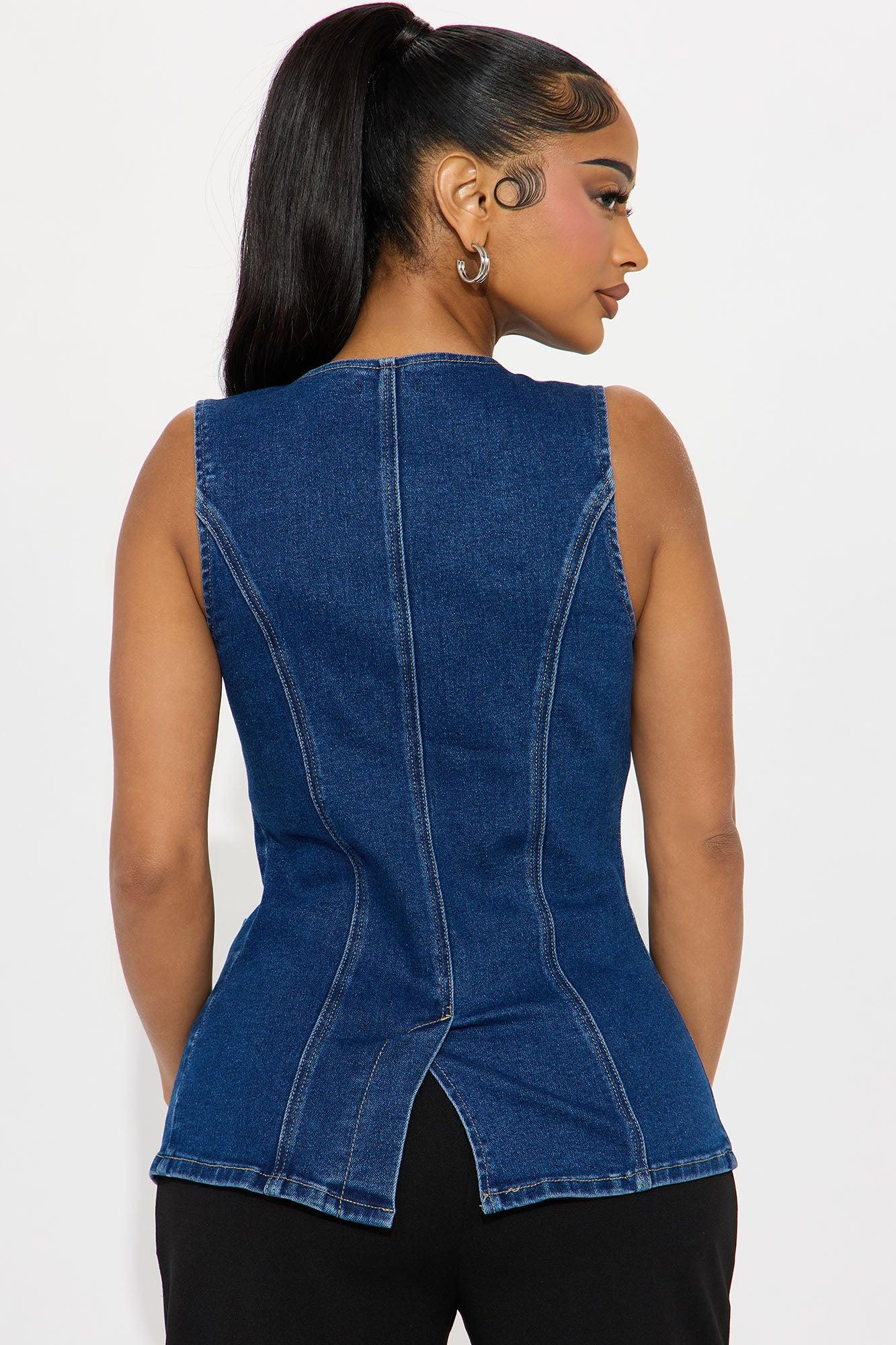 Caught In A Moment Denim Vest - Dark Wash Product Image