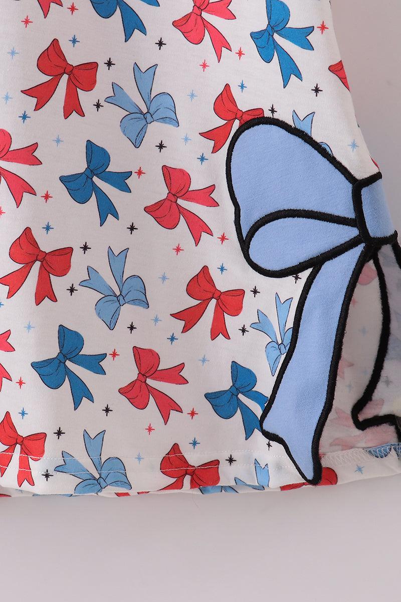 Bow applique print mom&me dress Product Image