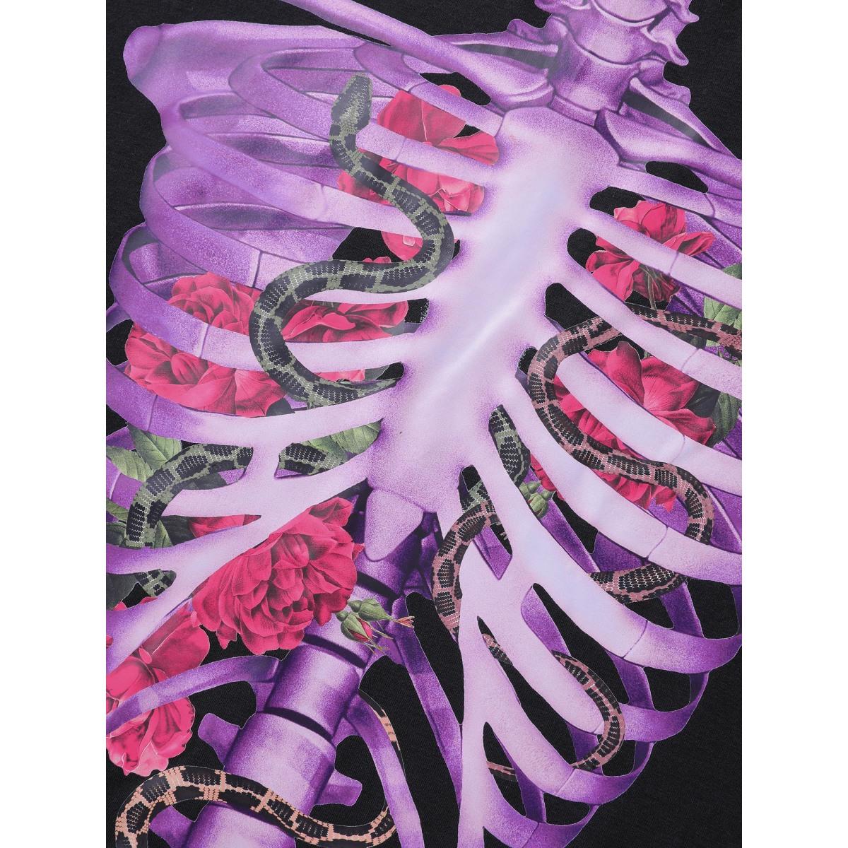 Plus Size Spooky Skull Supersoft Tunic Mini Dress Black Women Playful Non Knit Dresses Bloomchic 22-24/3X Product Image