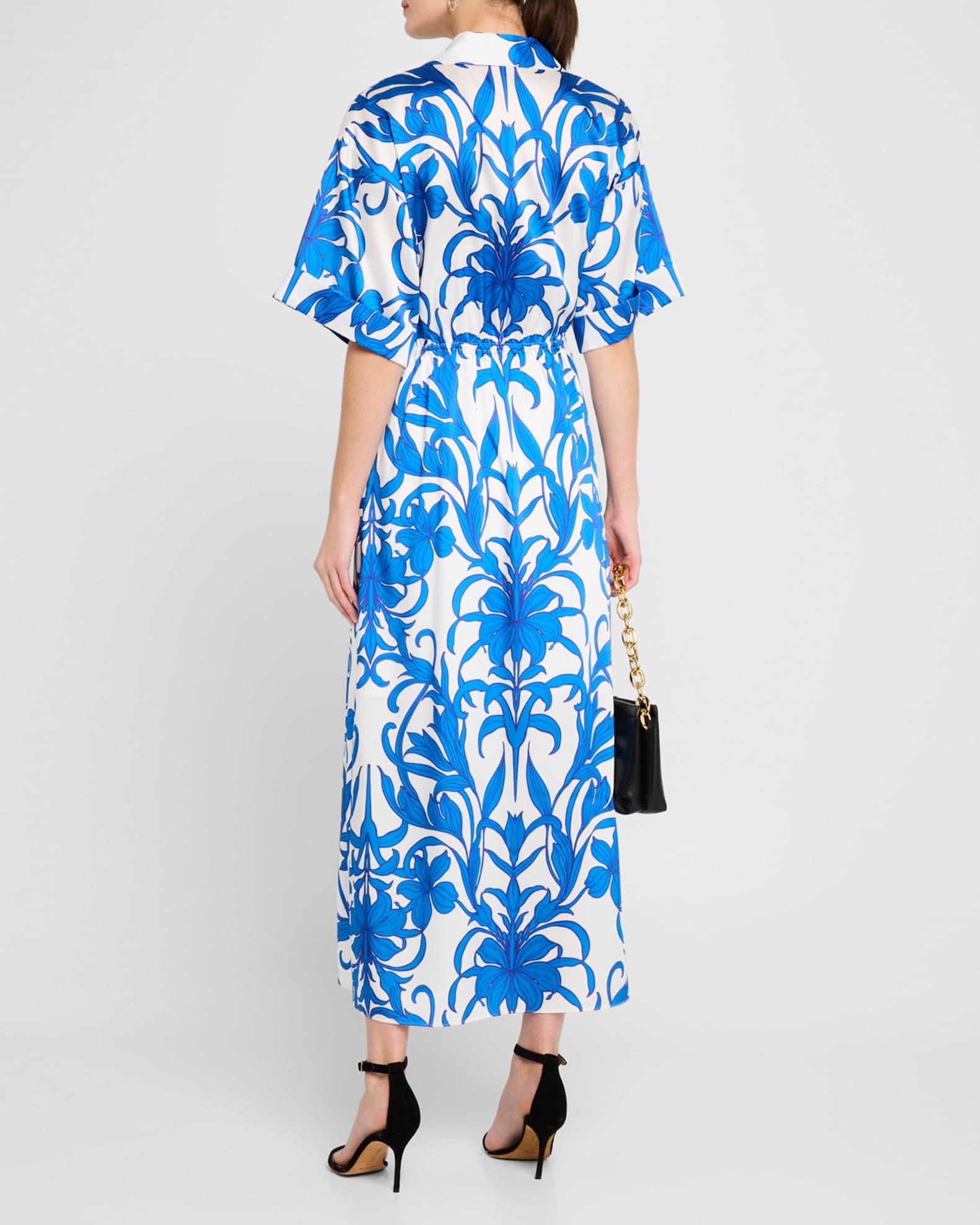Floral-Print Surplice Midi Dress Product Image