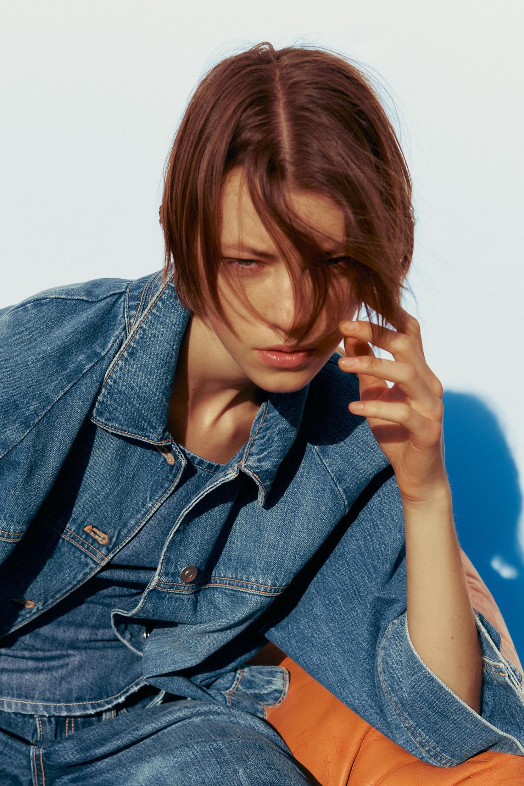 LAYERED DENIM JACKET Product Image