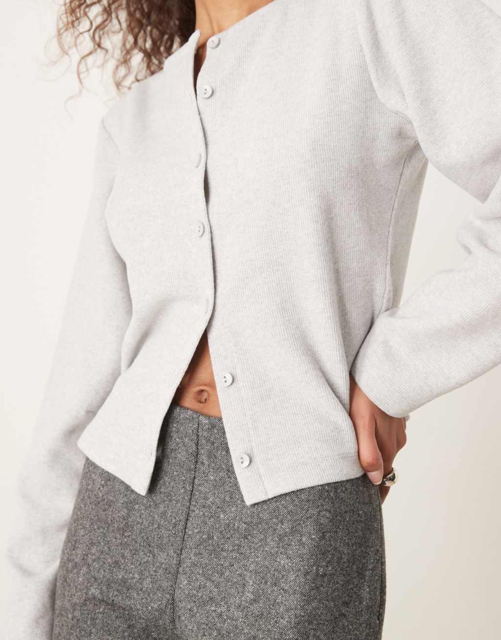 ASOS DESIGN cocoon super soft cardigan in gray heather Product Image