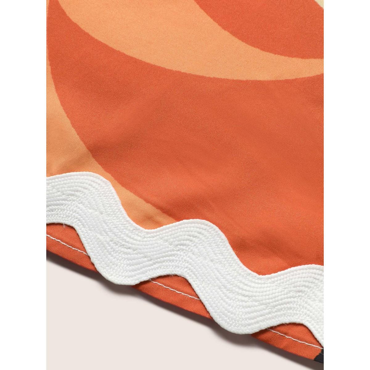 Plus Size Tropical Print Square Neck Maxi Dress Brightorange Women Resort Non Square Neck Sleeveless Curvy BloomChic 22-24/3X Product Image