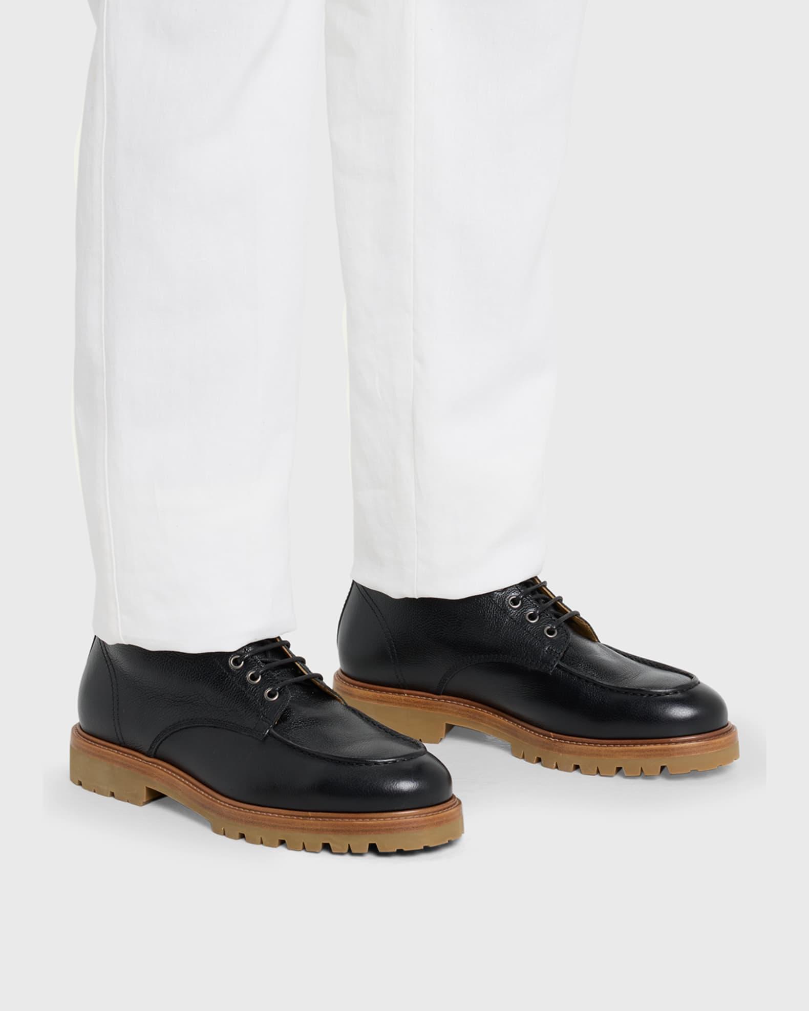 Men's Apron Toe Leather Lace-Up Boots Product Image