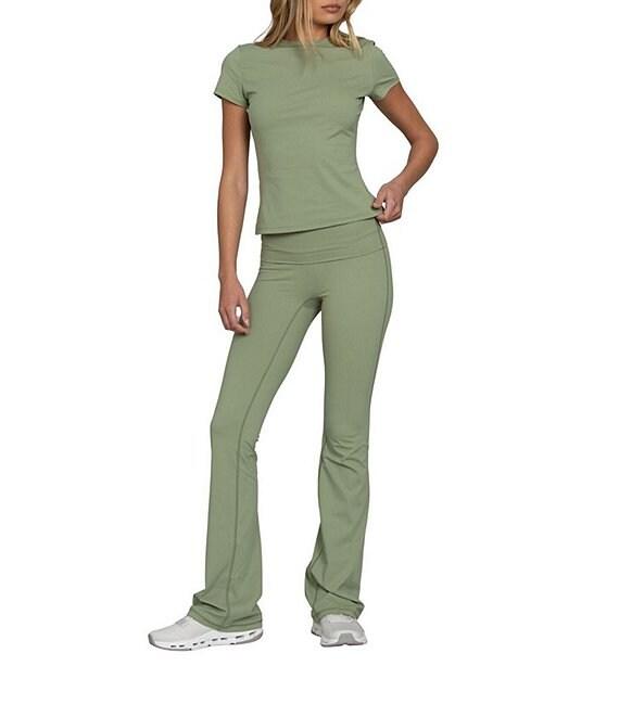GOLD HINGE Essential Foldover High Rise Flare Pants Product Image