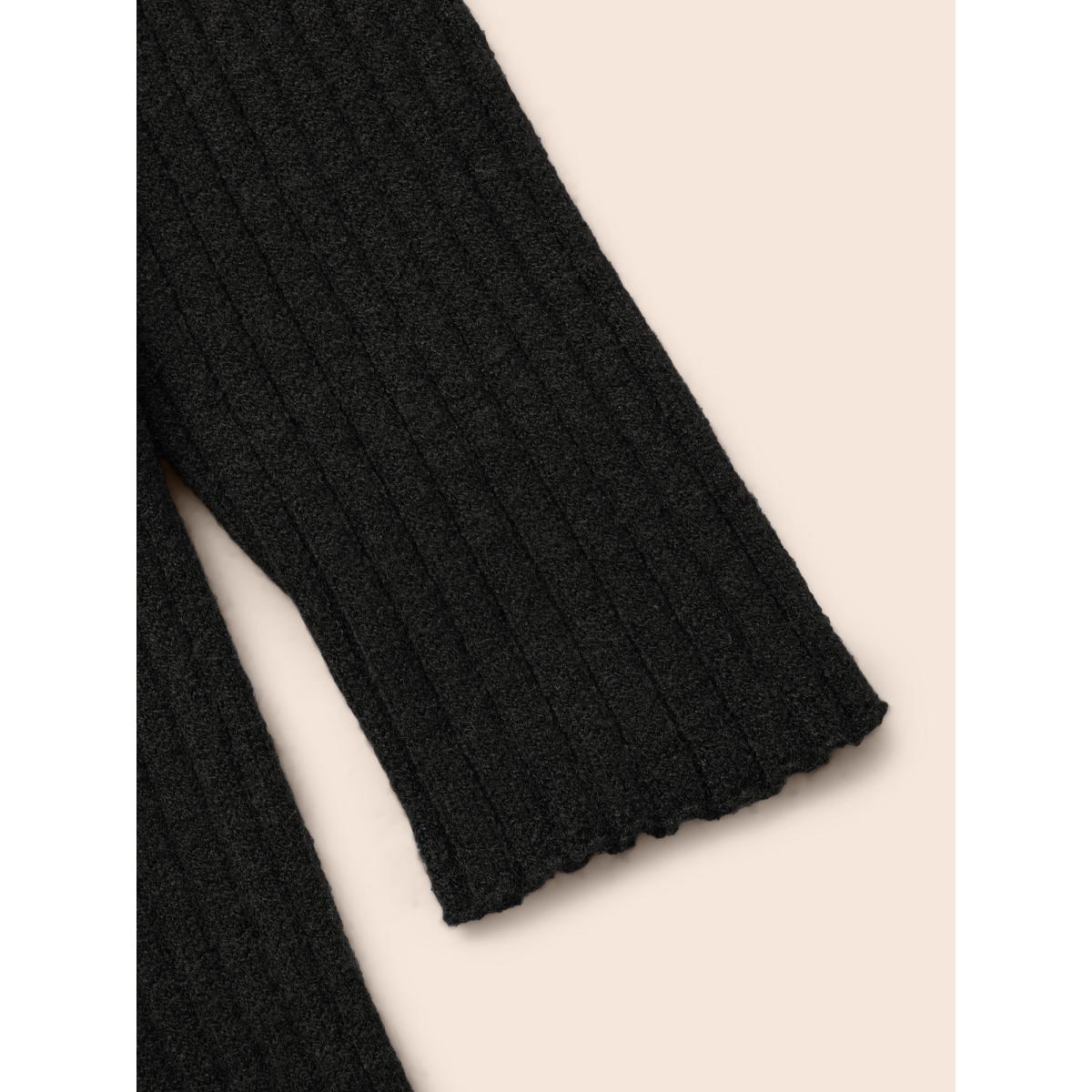 Plus Size Supersoft Essentials Pit Strip Wool Sweater Dress Black Women Casual Long Sleeve Everyday Sweater Dresses BloomChic 30/6X Product Image