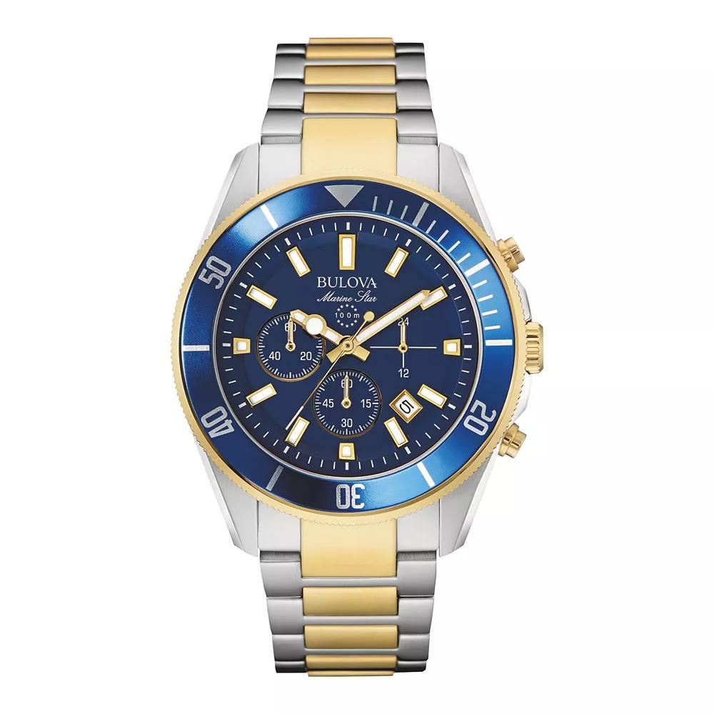 Bulova Men's Marine Star Two-Tone Stainless Steel Chronograph Watch - 98B230, Size: 9" Product Image
