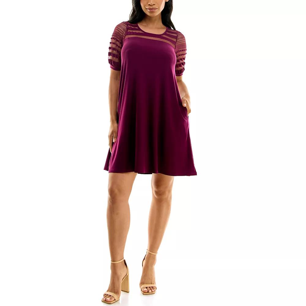 Women's Nina Leonard Semi-Sheer Dress,  Product Image