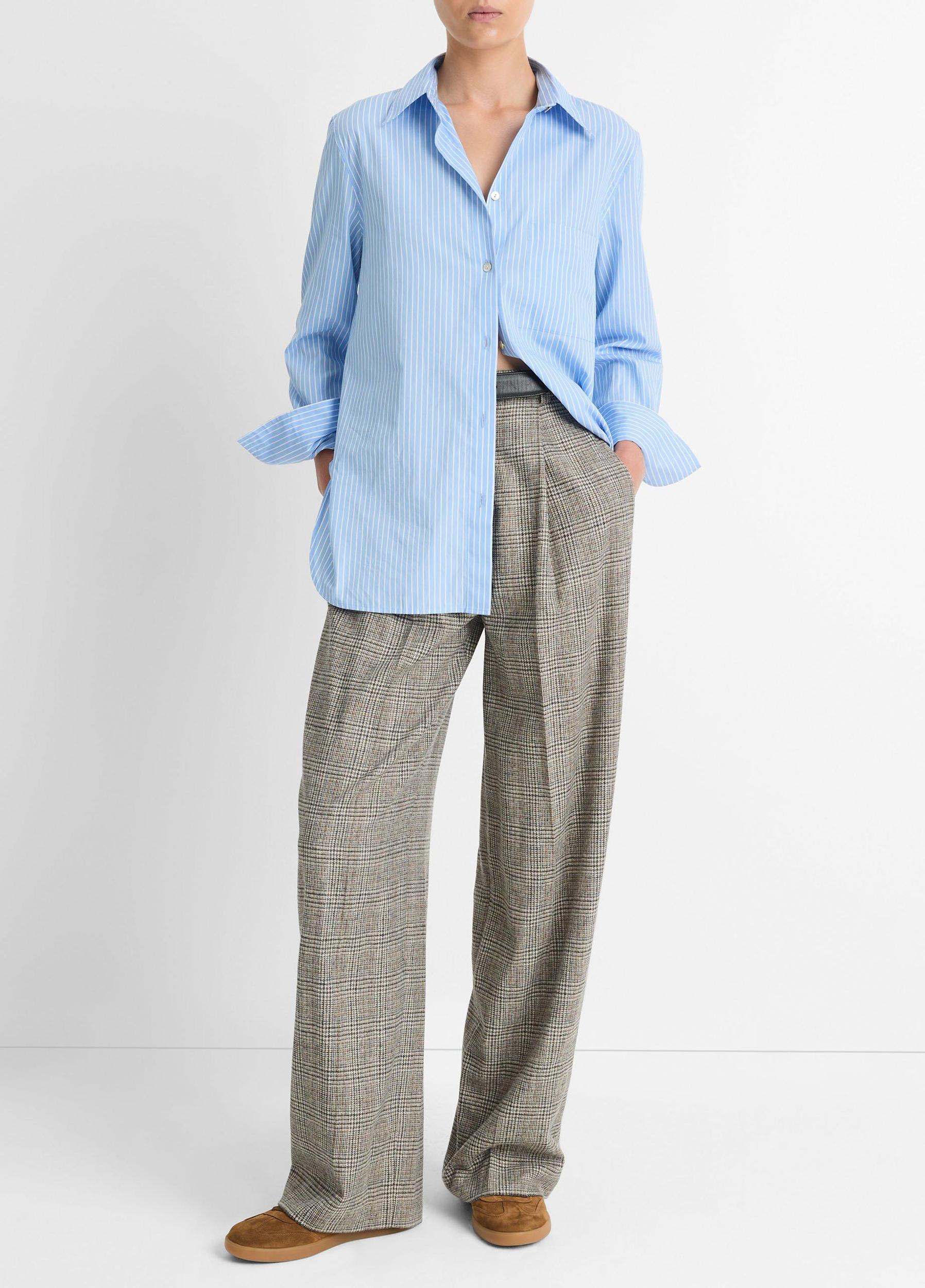 Striped Cotton Relaxed Straight Shirt Product Image